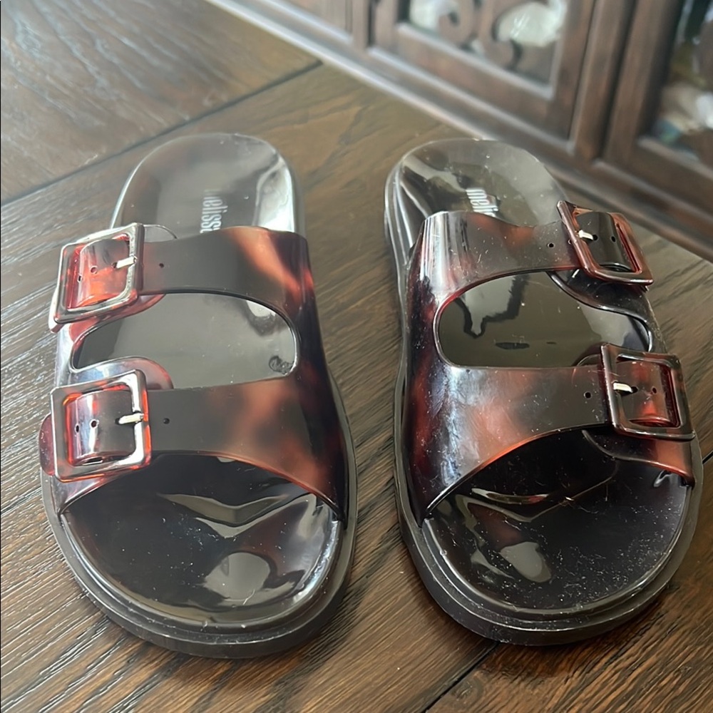 Melissa Brown Double-Strap Sandals